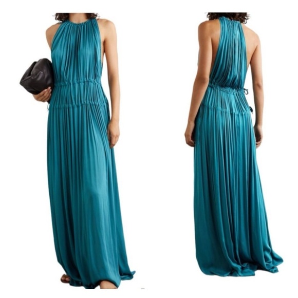BONDI BORN Resplendent Gathered crinkled satin-twill maxi dress Derwent Small S - Picture 8 of 8